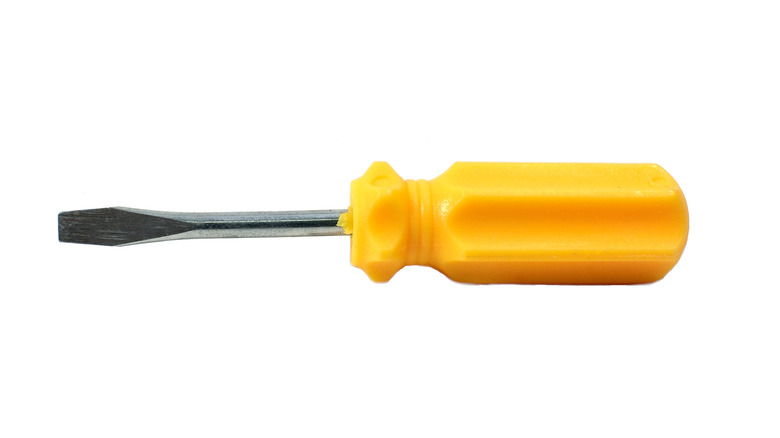 Flathead screwdriver with yellow handle