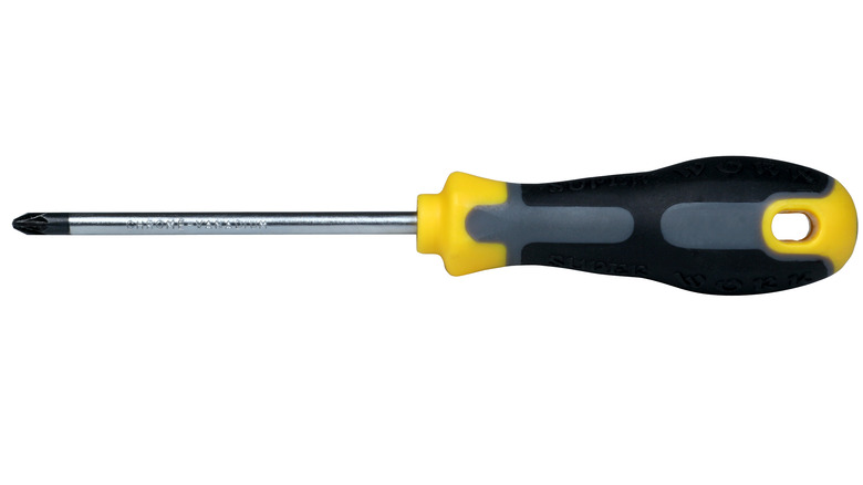 Posidriv screwdriver with black tip