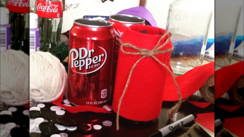 Felt covered soda can