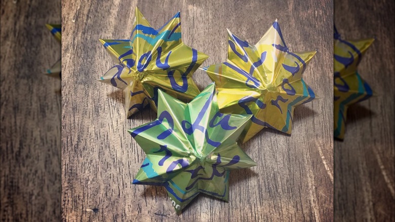 Star ornaments made with cans