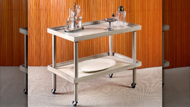 simple gray bar cart