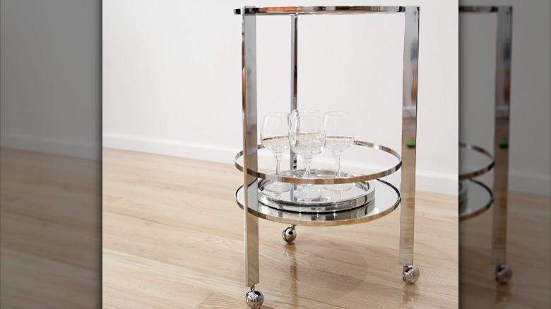 metal round bar cart