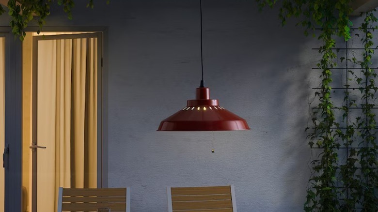 Red pendant lighting