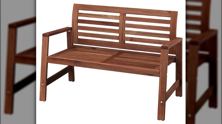 Wooden outdoor bench