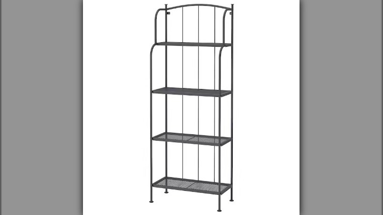 Dark metal outdoor shelf