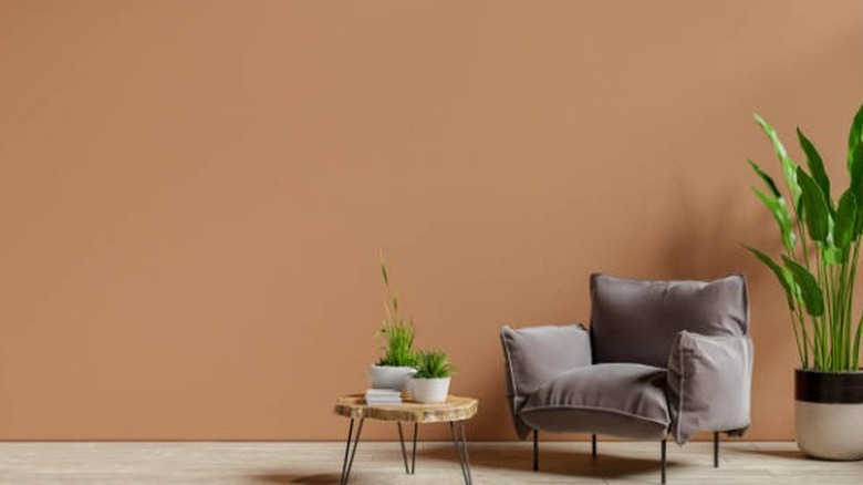 Terracotta brown wall