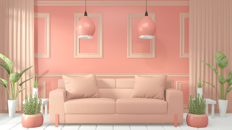 Light coral in neutral room