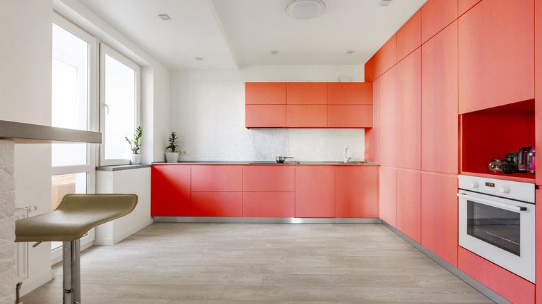 Coral kitchen cabinets