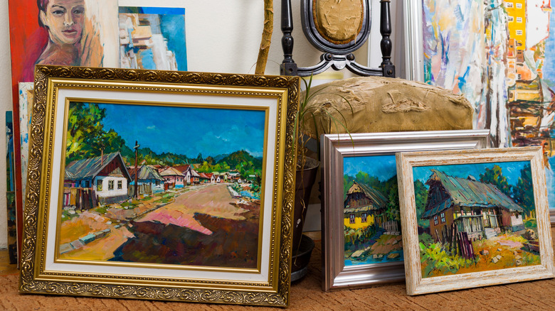 Vintage frames and art collection