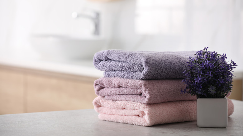 folded bath towels