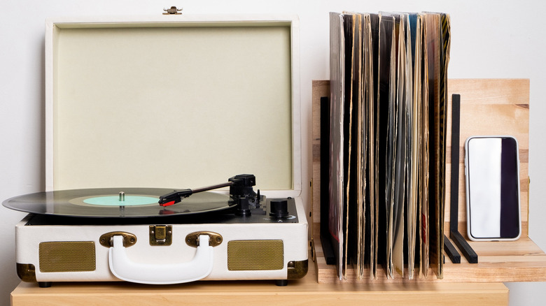 Bar cart with record player