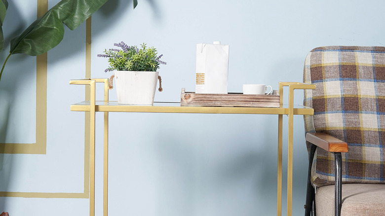 Bar cart with plants