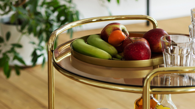 Bar cart with tray 