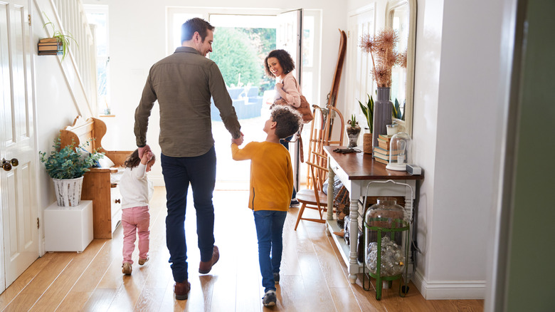 Family walking out 