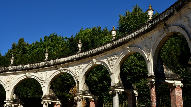 Stone arches in garden