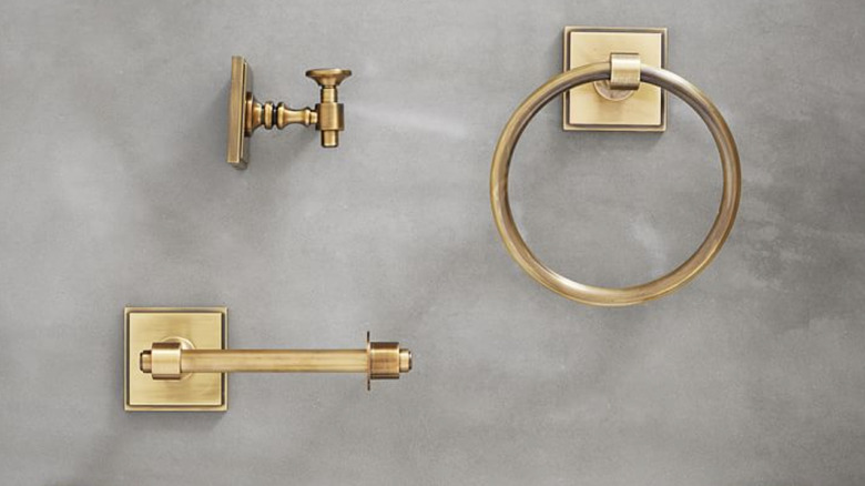 Brass bathroom hardware