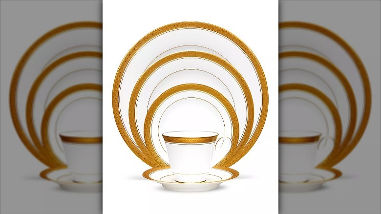 Gold accented dishes