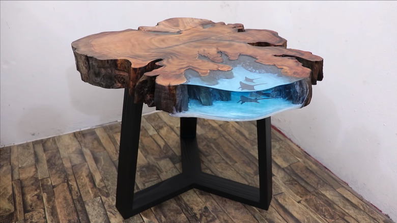 wooden epoxy table