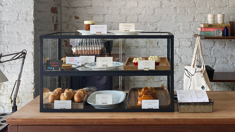 small glass dessert display