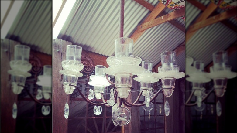 glassware chandelier