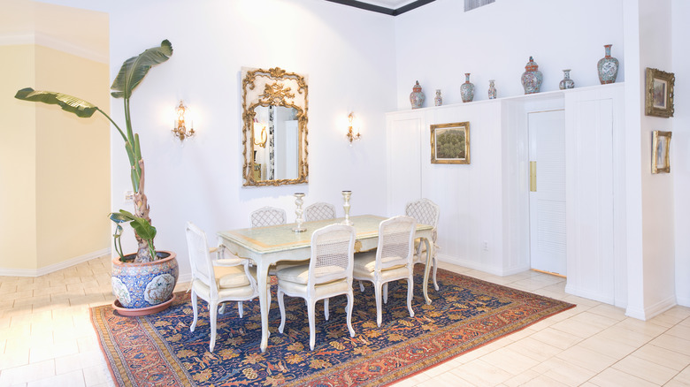 Dining room with sconces