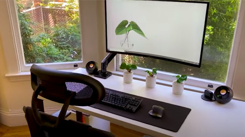 Minimalist desk in home office