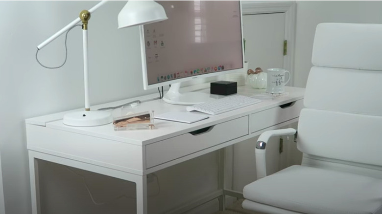 All white office