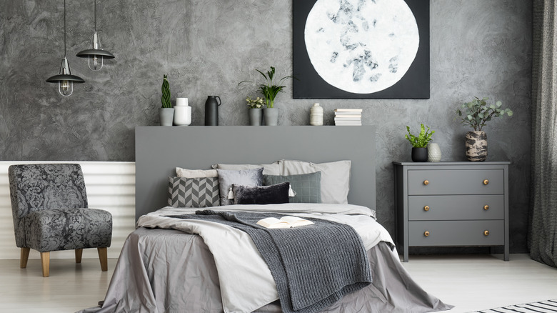 modern gray bedroom 