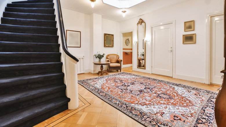 carpeted stairs in home