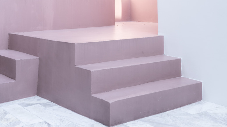 steps painted pale purple