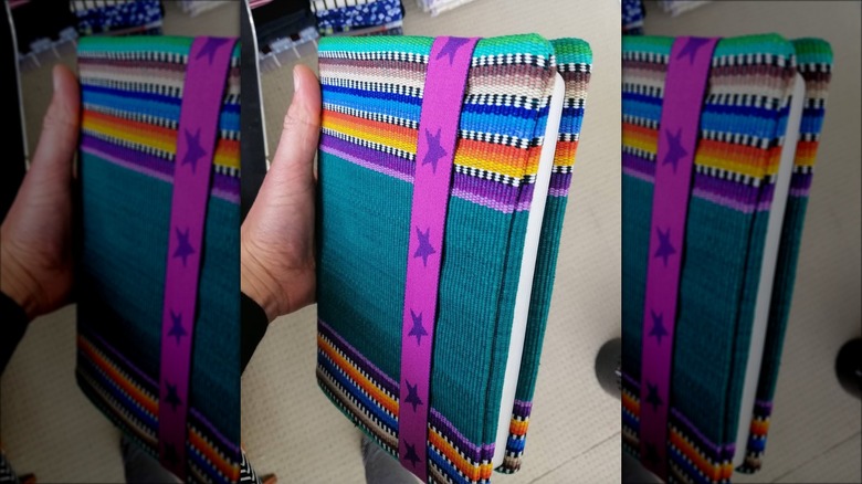 colorful fabric book cover