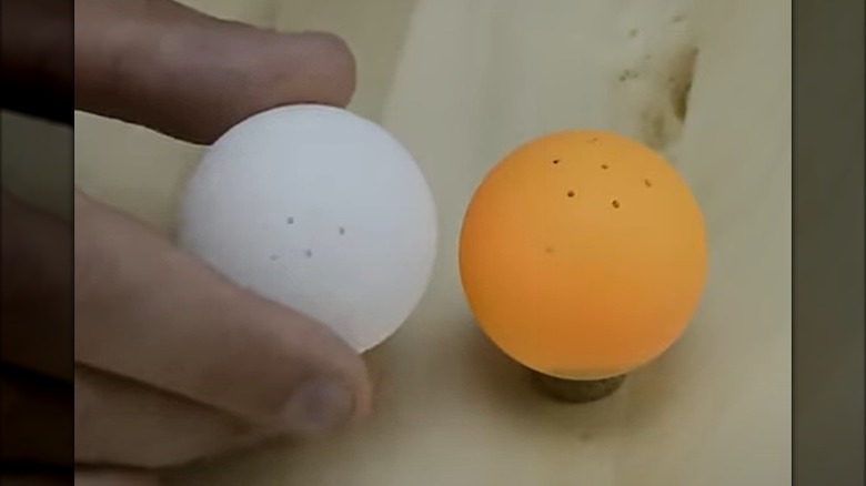 Ping pong ball salt and pepper shakers