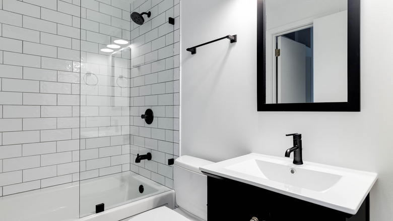 White and black bathroom