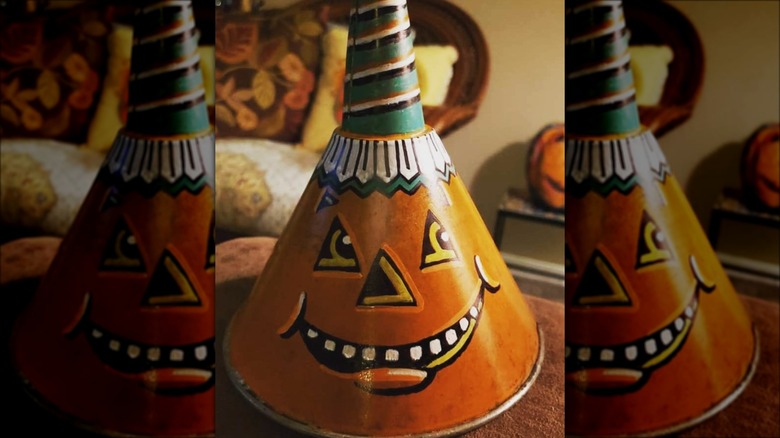 painted jack-o-lantern funnel decoration