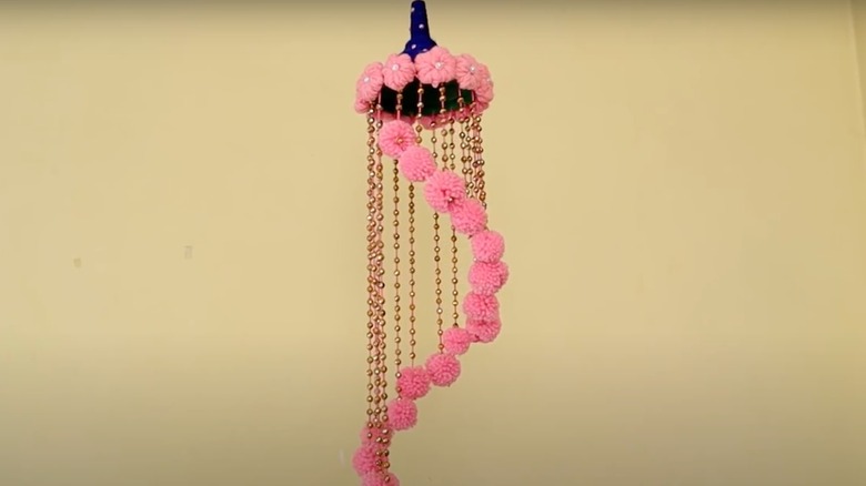 hanging funnel and bead decoration