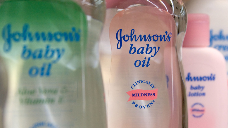 baby oil on store shelf