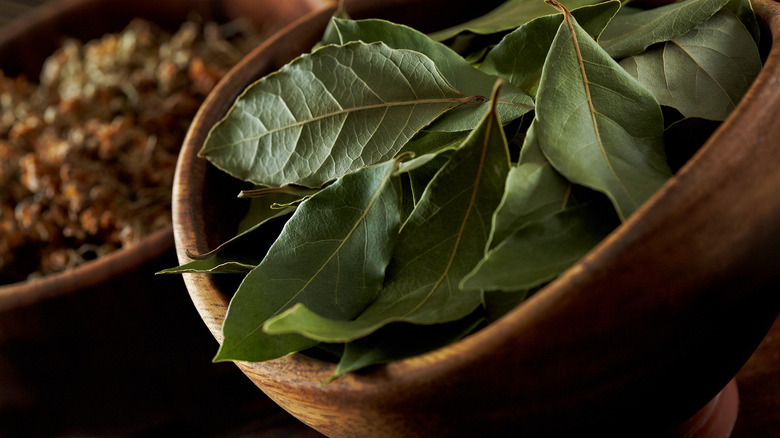 bowl of bay leaves