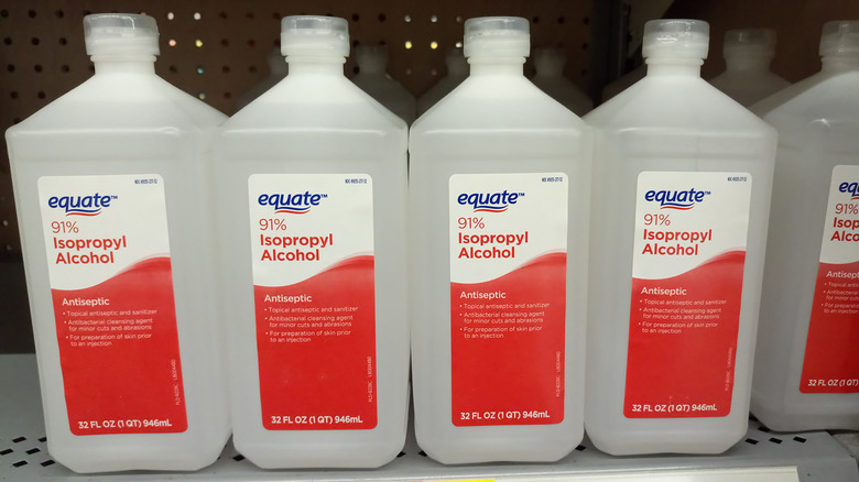 rubbing alcohol on store shelf