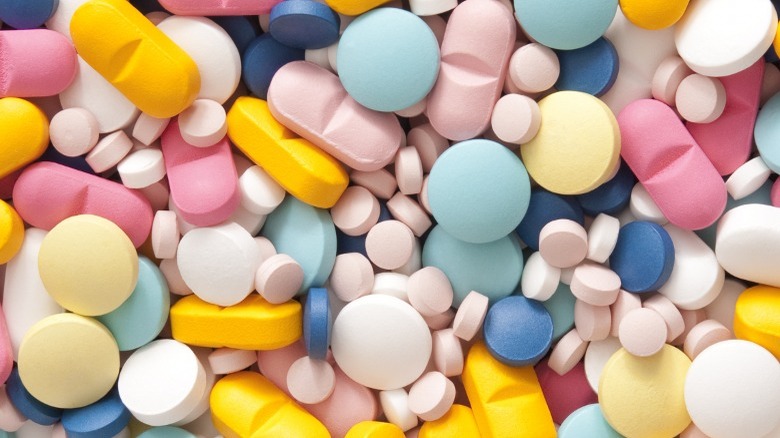 Variety of colorful pills