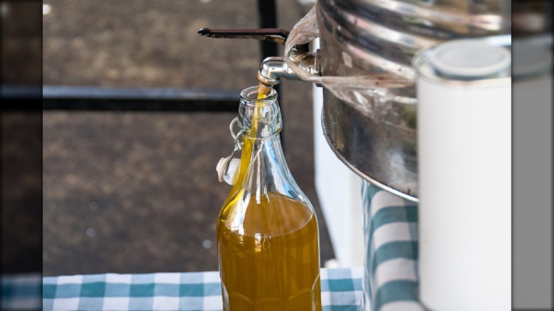 reusable bottle of olive oil
