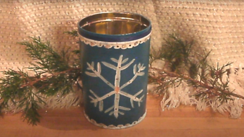 Homemade candle votive of tin