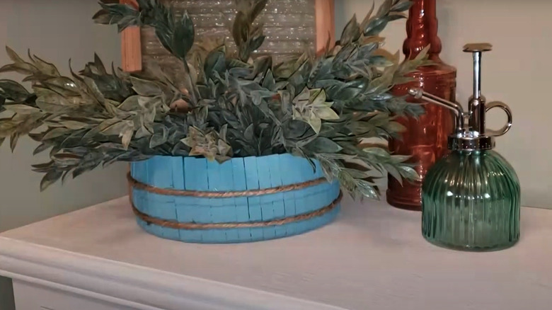 DIY rustic barrel planter project