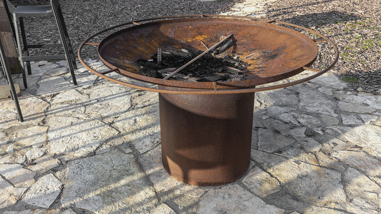 rusted fire pit