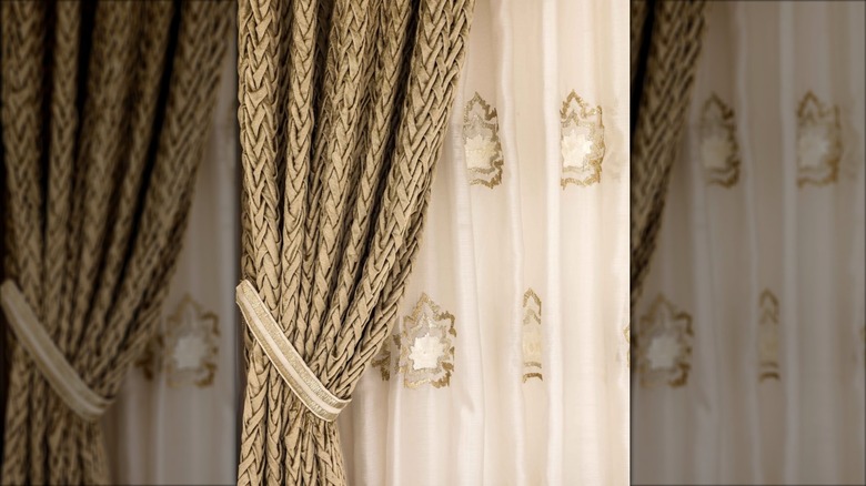 Layered pattern sheers and drapes