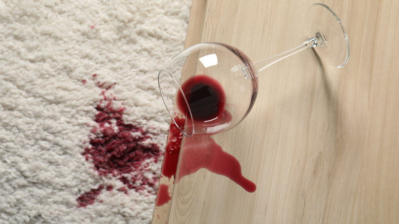 Wine spill on carpet