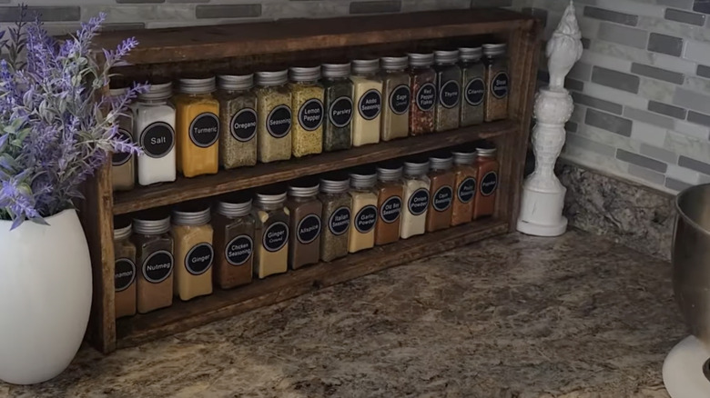 spice rack made from pallets