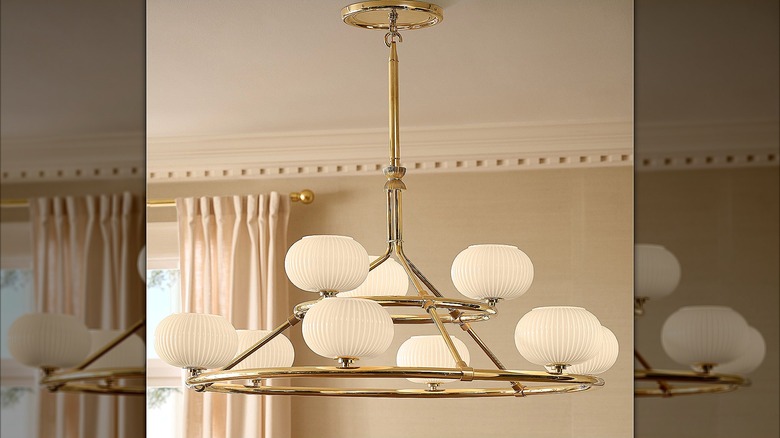 Double tier chandelier with globe lights