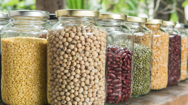 jars full of dry beans