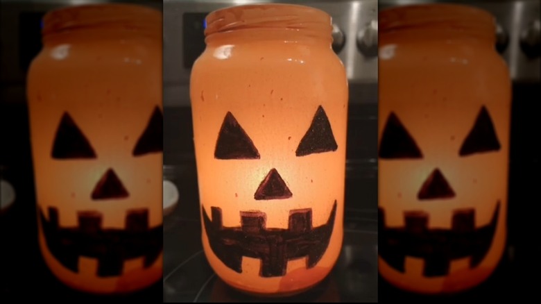 jack-o-lantern Halloween jar