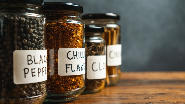 spices in jars